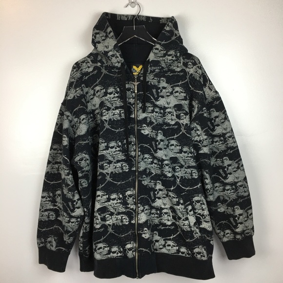 Avirex Mt Rushmore Skulls Hood Jacket 